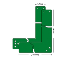 Montážní úhelník pro hlídače otvírané dolu, 210 x 270 mm, zelená